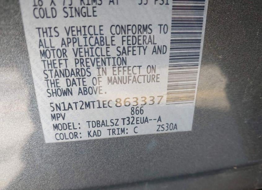 Photo 9 of 2014 Nissan Rogue SL (VIN 5N1AT2MT1EC863337)