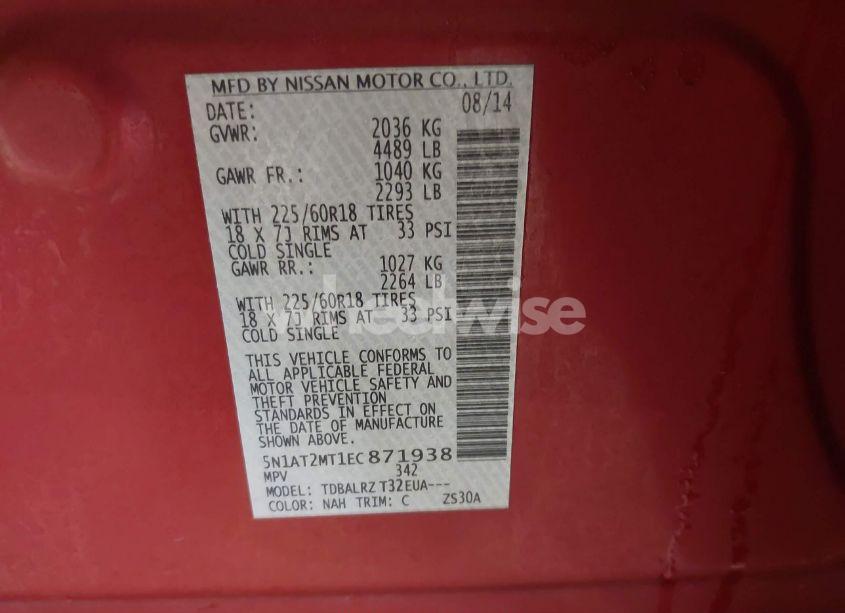 Photo 9 of 2014 Nissan Rogue SL (VIN 5N1AT2MT1EC871938)