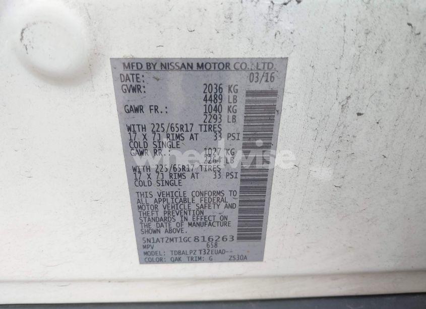 Photo 9 of 2016 Nissan Rogue S/SL/SV (VIN 5N1AT2MT1GC816263)