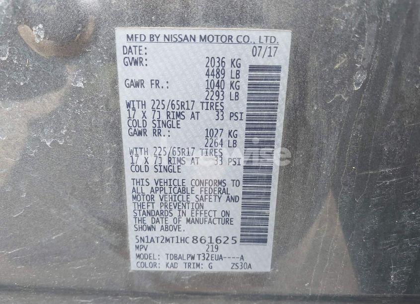 Photo 9 of 2017 Nissan Rogue S (VIN 5N1AT2MT1HC861625)