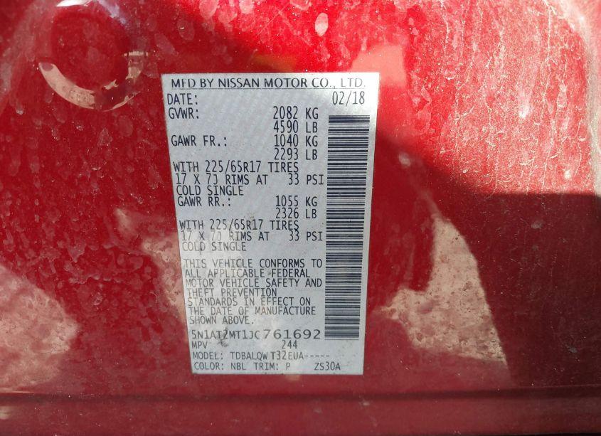 Photo 9 of 2018 Nissan Rogue SV (VIN 5N1AT2MT1JC761692)