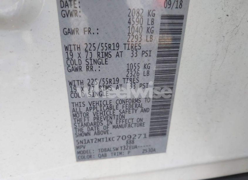 Photo 9 of 2019 Nissan Rogue SL (VIN 5N1AT2MT1KC709271)