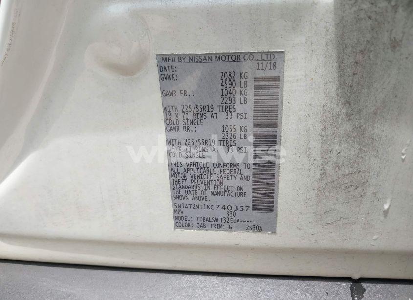 Photo 9 of 2019 Nissan Rogue SL (VIN 5N1AT2MT1KC740357)