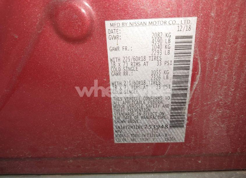 Photo 9 of 2019 Nissan Rogue SV (VIN 5N1AT2MT1KC753948)