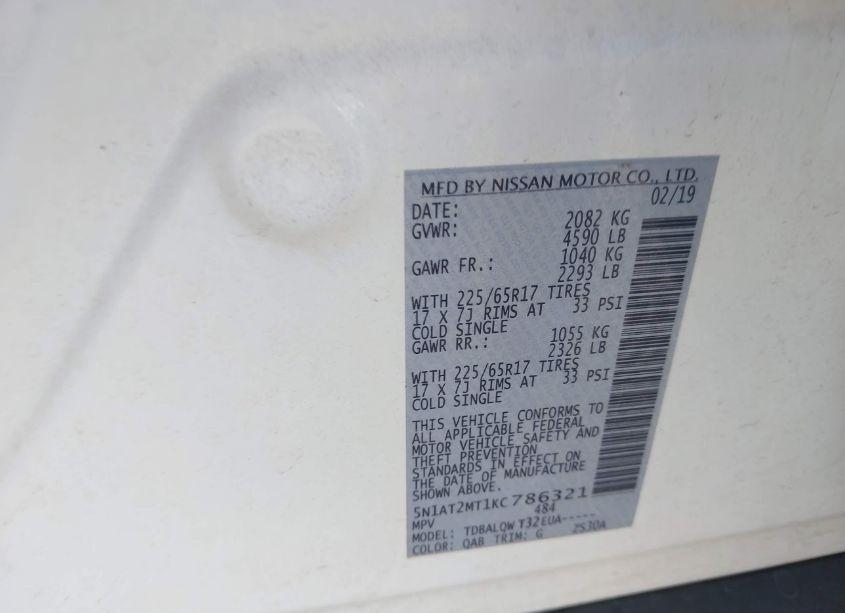 Photo 9 of 2019 Nissan Rogue SV (VIN 5N1AT2MT1KC786321)