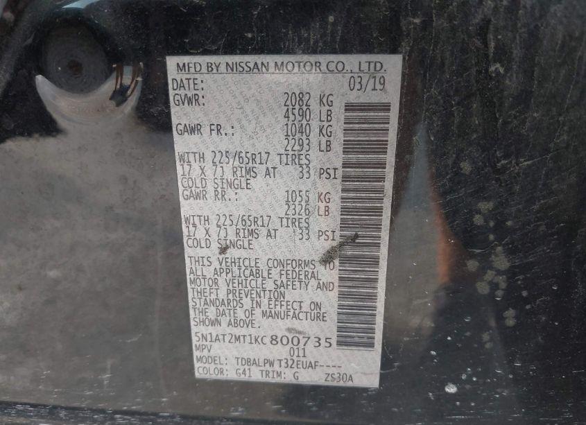 Photo 9 of 2019 Nissan Rogue S (VIN 5N1AT2MT1KC800735)