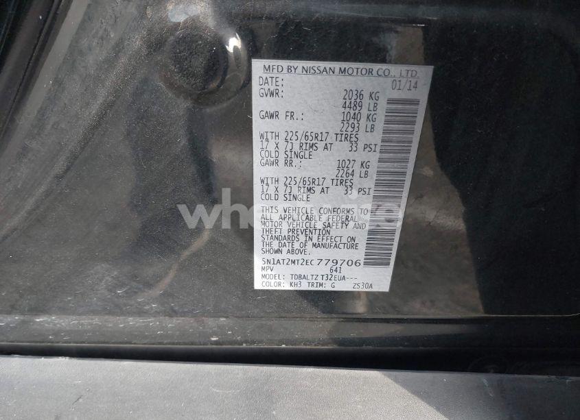 Photo 9 of 2014 Nissan Rogue SV (VIN 5N1AT2MT2EC779706)