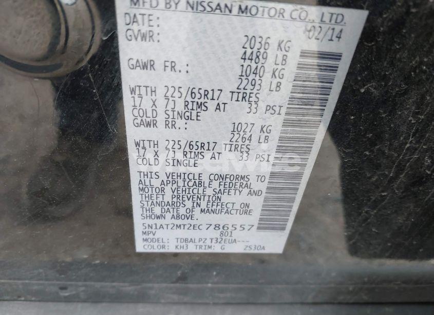 Photo 9 of 2014 Nissan Rogue S (VIN 5N1AT2MT2EC786557)