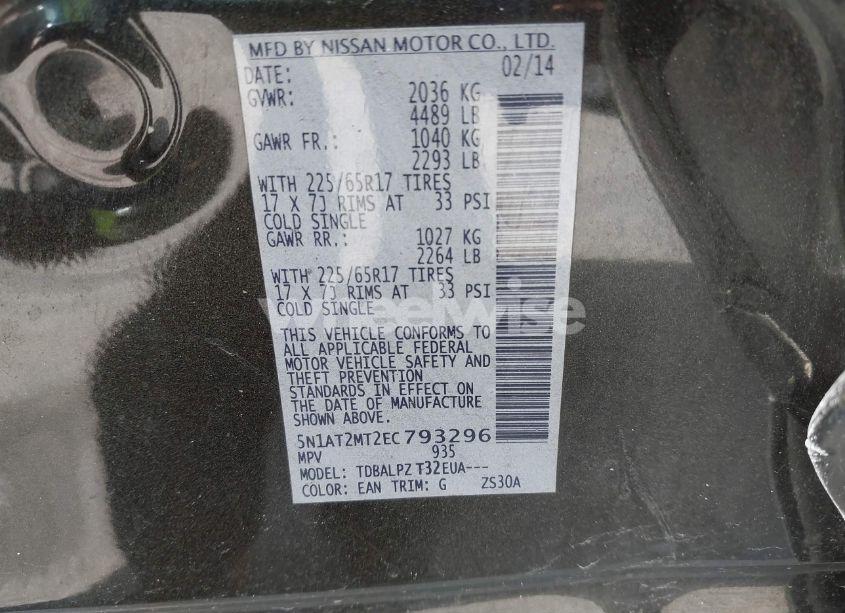 Photo 9 of 2014 Nissan Rogue S (VIN 5N1AT2MT2EC793296)