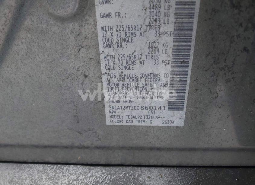 Photo 9 of 2014 Nissan Rogue S (VIN 5N1AT2MT2EC860141)