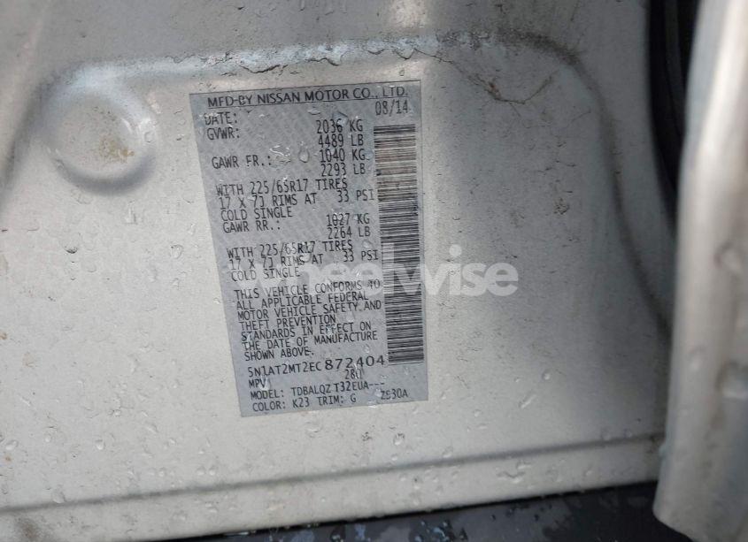 Photo 9 of 2014 Nissan Rogue SV (VIN 5N1AT2MT2EC872404)