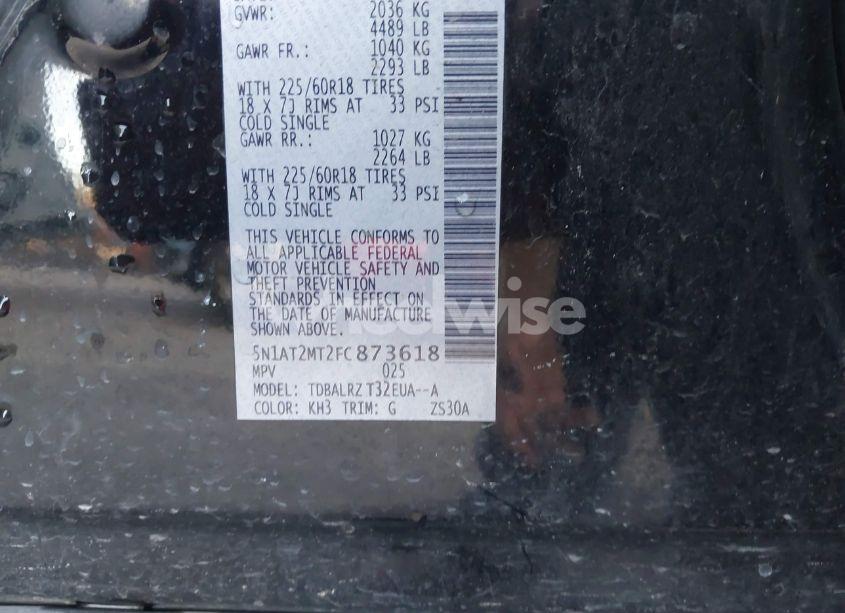 Photo 9 of 2015 Nissan Rogue SL (VIN 5N1AT2MT2FC873618)