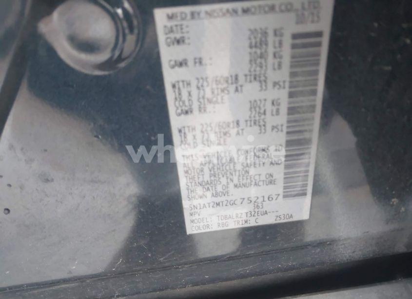 Photo 9 of 2016 Nissan Rogue SL (VIN 5N1AT2MT2GC752167)