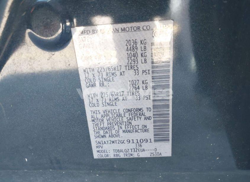 Photo 9 of 2016 Nissan Rogue SV (VIN 5N1AT2MT2GC911091)