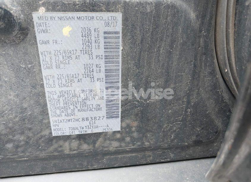 Photo 9 of 2017 Nissan Rogue SV (VIN 5N1AT2MT2HC883827)