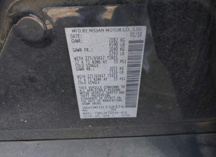 Photo 9 of 2018 Nissan Rogue SV (VIN 5N1AT2MT2JC750376)