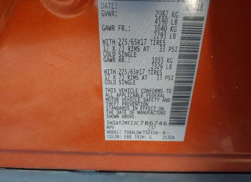 Photo 9 of 2018 Nissan Rogue SV (VIN 5N1AT2MT2JC786746)