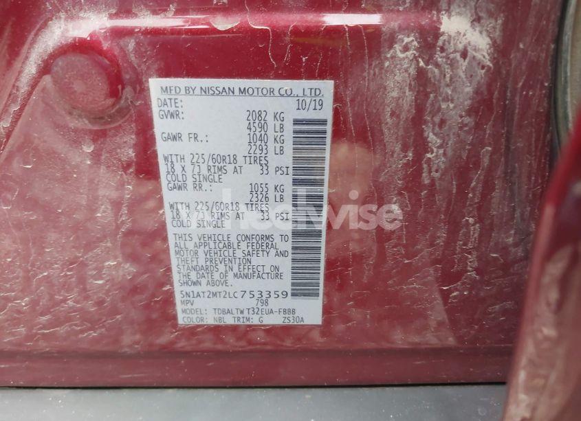 Photo 9 of 2020 Nissan Rogue SV FWD (VIN 5N1AT2MT2LC753359)