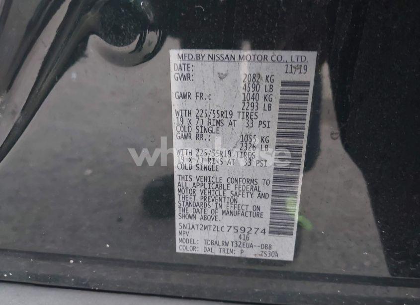 Photo 9 of 2020 Nissan Rogue SL FWD (VIN 5N1AT2MT2LC759274)