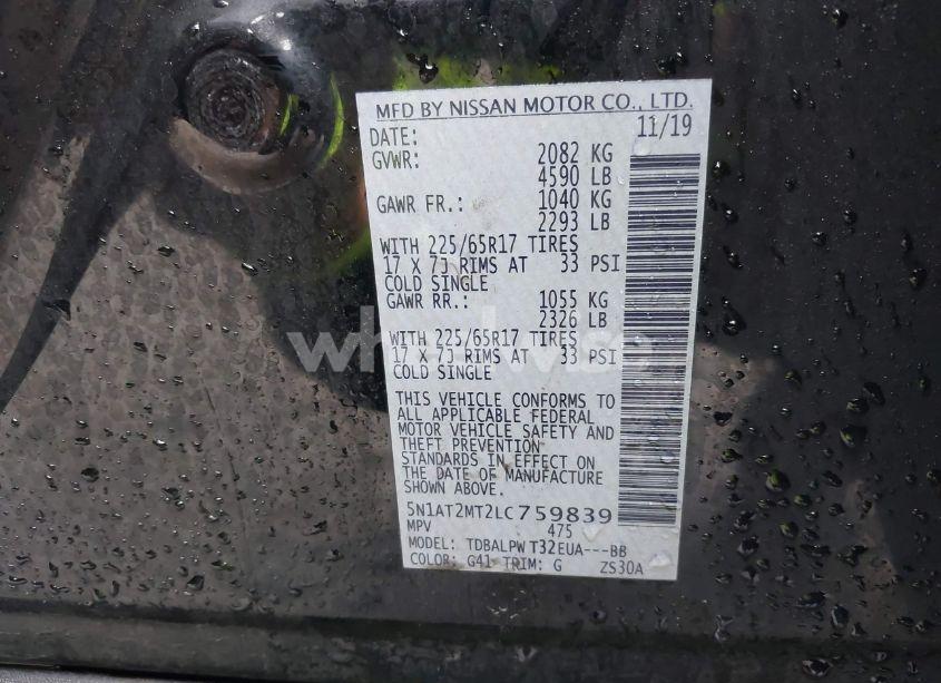 Photo 9 of 2020 Nissan Rogue S FWD (VIN 5N1AT2MT2LC759839)