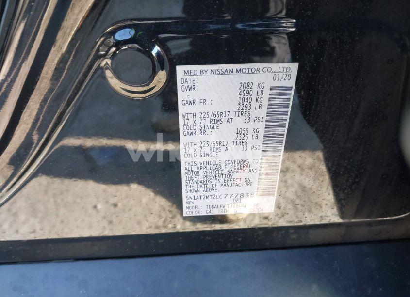 Photo 9 of 2020 Nissan Rogue S FWD (VIN 5N1AT2MT2LC777838)