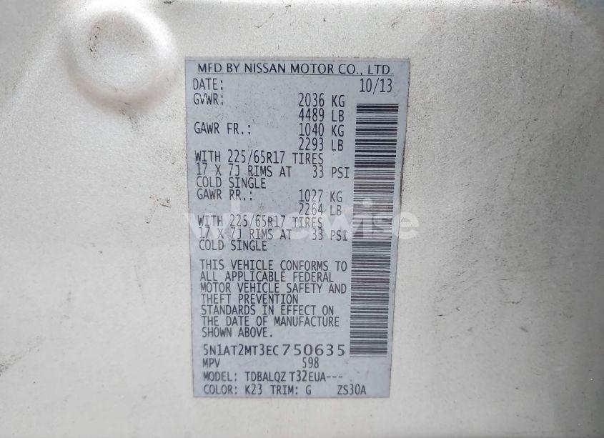 Photo 9 of 2014 Nissan Rogue SV (VIN 5N1AT2MT3EC750635)