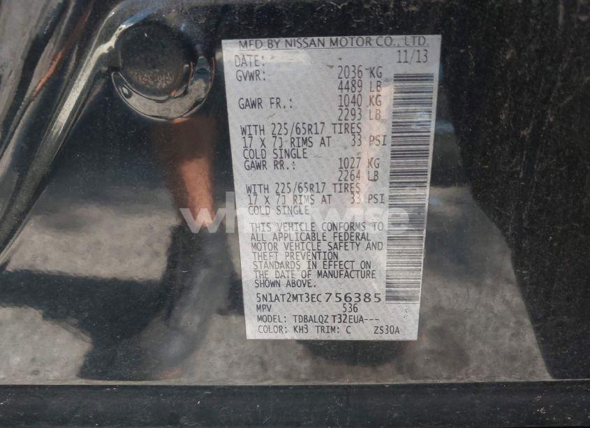 Photo 9 of 2014 Nissan Rogue SV (VIN 5N1AT2MT3EC756385)