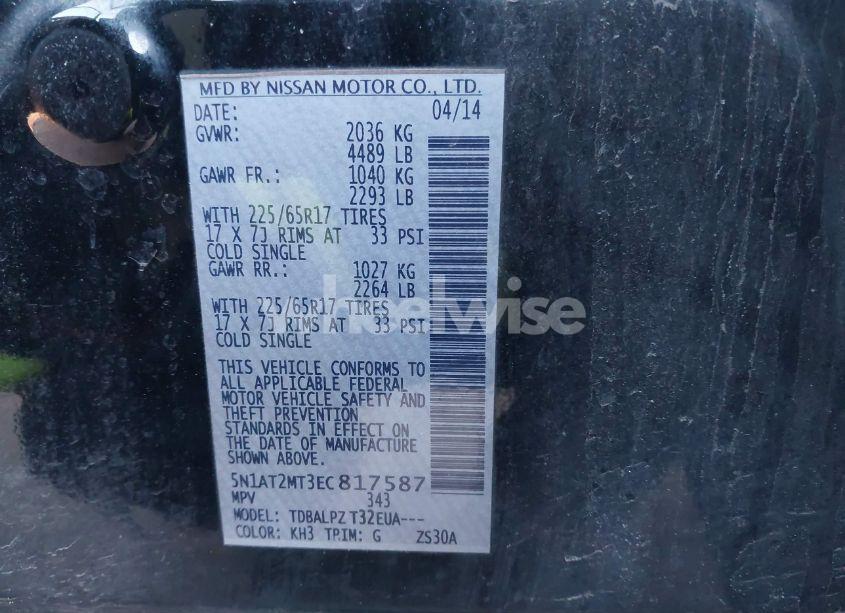 Photo 9 of 2014 Nissan Rogue S/SL/SV (VIN 5N1AT2MT3EC817587)