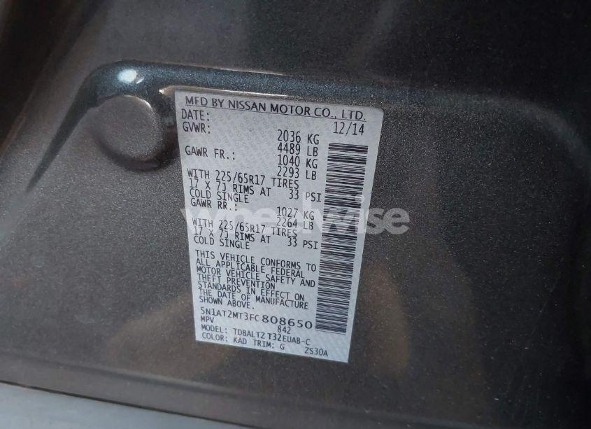 Photo 9 of 2015 Nissan Rogue SV (VIN 5N1AT2MT3FC808650)