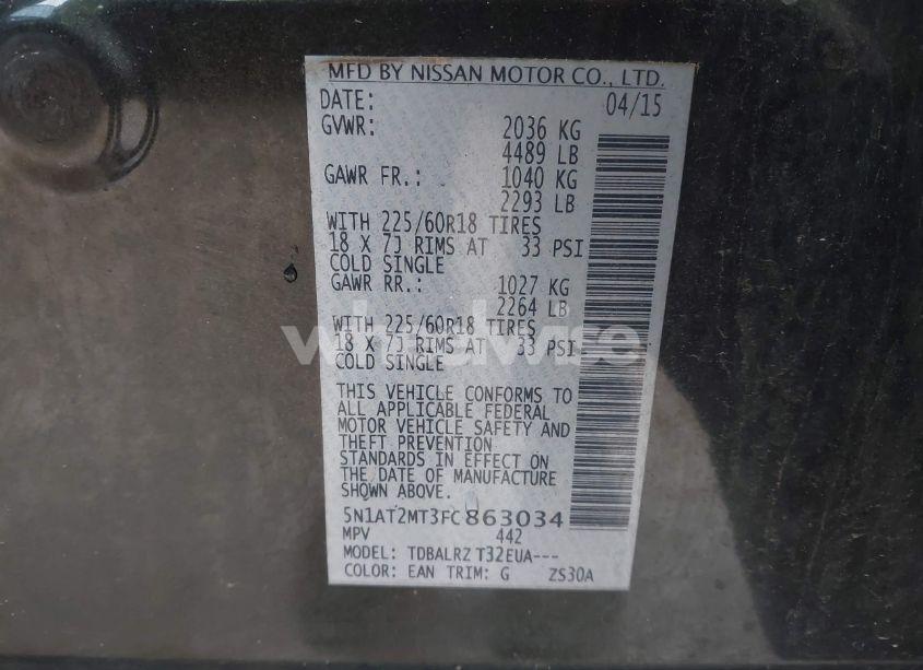 Photo 9 of 2015 Nissan Rogue SL (VIN 5N1AT2MT3FC863034)