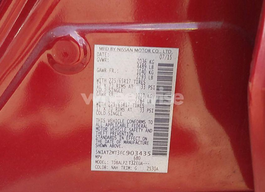 Photo 9 of 2015 Nissan Rogue S (VIN 5N1AT2MT3FC903435)