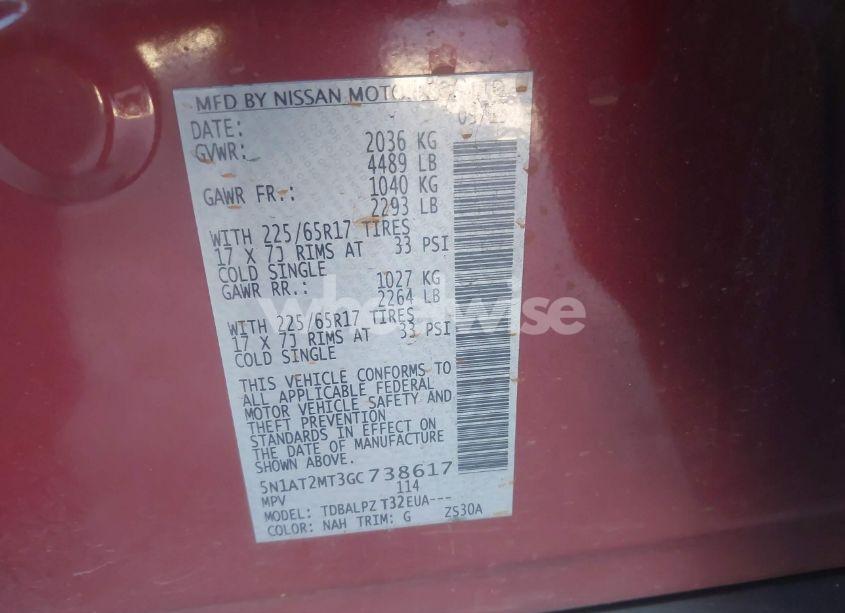 Photo 9 of 2016 Nissan Rogue S/SL/SV (VIN 5N1AT2MT3GC738617)