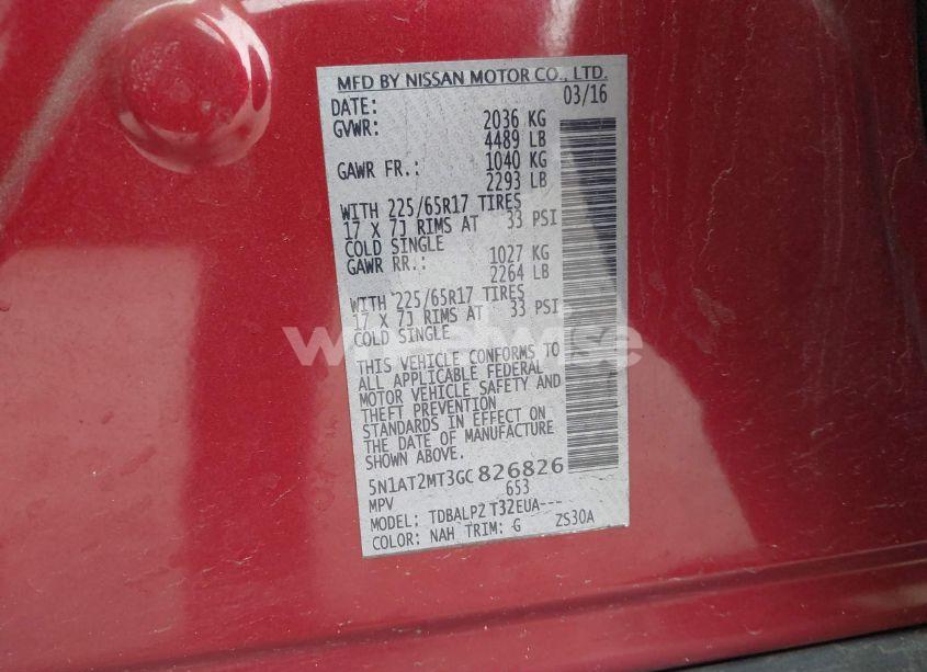 Photo 9 of 2016 Nissan Rogue S/SL/SV (VIN 5N1AT2MT3GC826826)