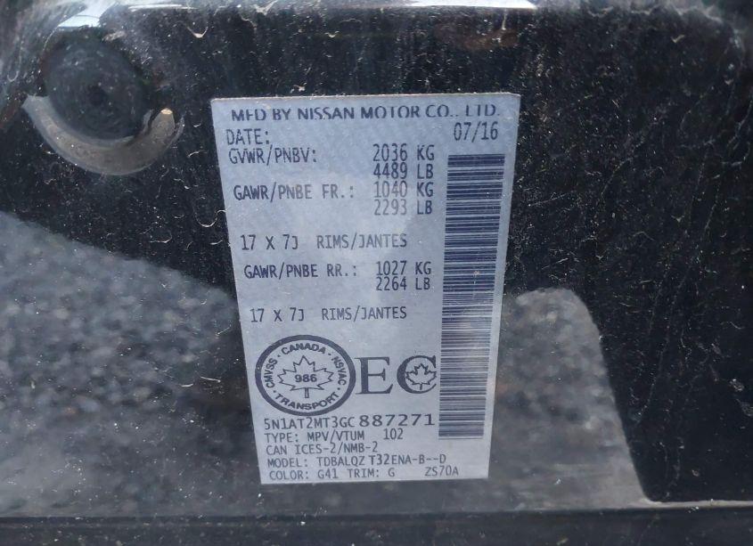 Photo 9 of 2016 Nissan Rogue S/SL/SV (VIN 5N1AT2MT3GC887271)