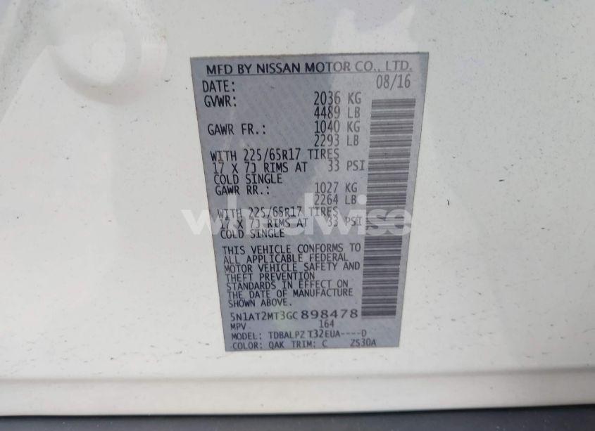 Photo 9 of 2016 Nissan Rogue S (VIN 5N1AT2MT3GC898478)