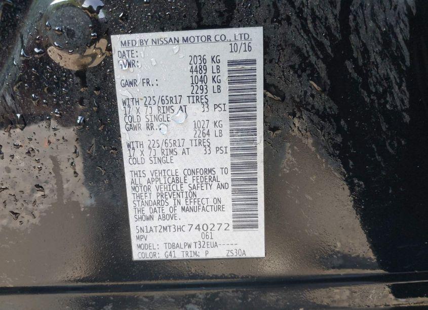 Photo 9 of 2017 Nissan Rogue S (VIN 5N1AT2MT3HC740272)