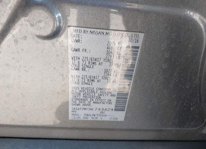 Photo 9 of 2017 Nissan Rogue S (VIN 5N1AT2MT3HC743429)