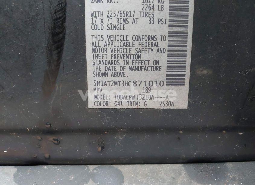 Photo 9 of 2017 Nissan Rogue S (VIN 5N1AT2MT3HC871010)