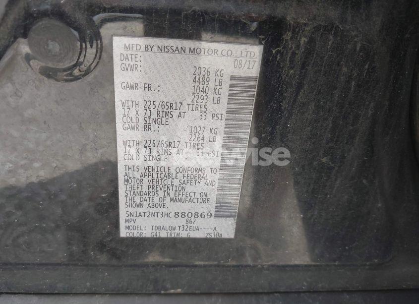 Photo 9 of 2017 Nissan Rogue SV (VIN 5N1AT2MT3HC880869)