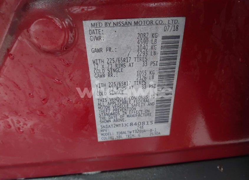 Photo 9 of 2018 Nissan Rogue SV (VIN 5N1AT2MT3JC840815)