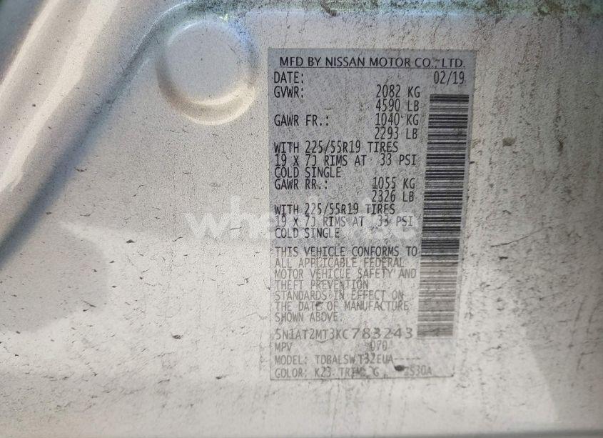 Photo 9 of 2019 Nissan Rogue SL (VIN 5N1AT2MT3KC783243)