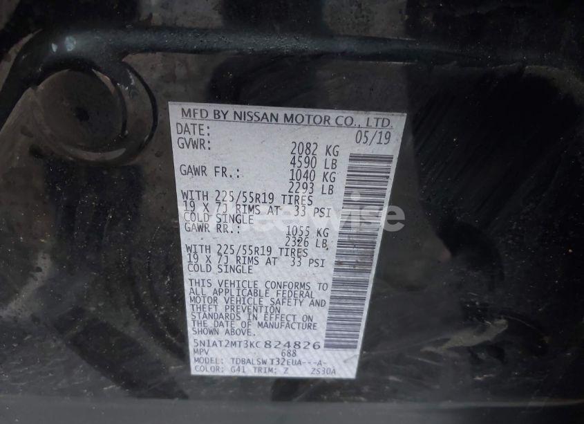 Photo 9 of 2019 Nissan Rogue SL (VIN 5N1AT2MT3KC824826)