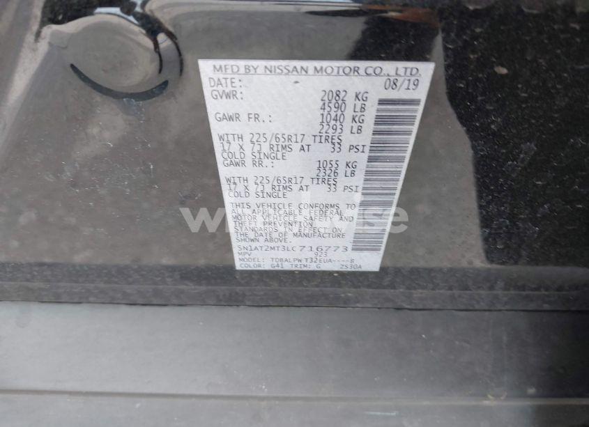 Photo 9 of 2020 Nissan Rogue S FWD (VIN 5N1AT2MT3LC716773)