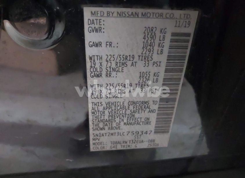 Photo 9 of 2020 Nissan Rogue SL FWD (VIN 5N1AT2MT3LC759347)