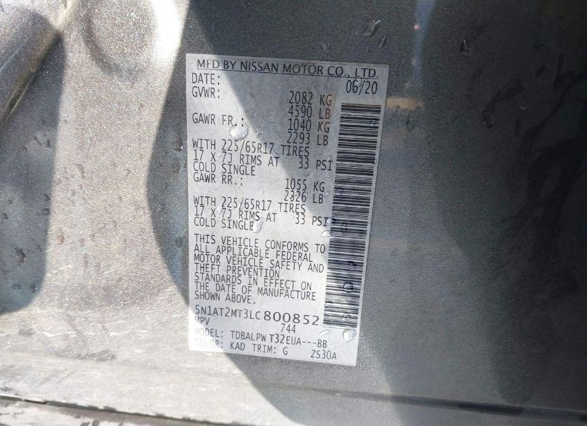 Photo 9 of 2020 Nissan Rogue S FWD (VIN 5N1AT2MT3LC800852)