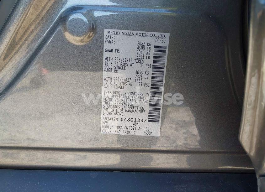 Photo 9 of 2020 Nissan Rogue S FWD (VIN 5N1AT2MT3LC801337)