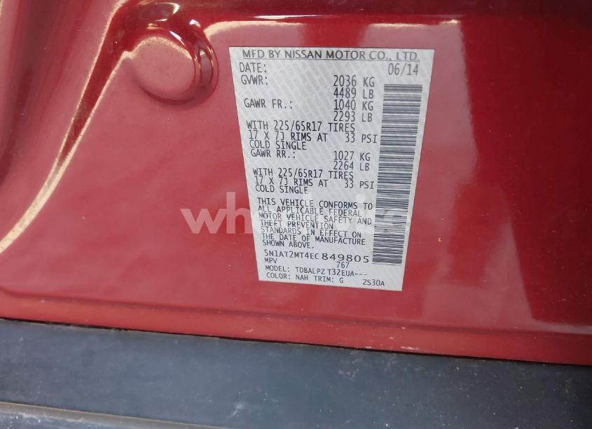 Photo 9 of 2014 Nissan Rogue S (VIN 5N1AT2MT4EC849805)