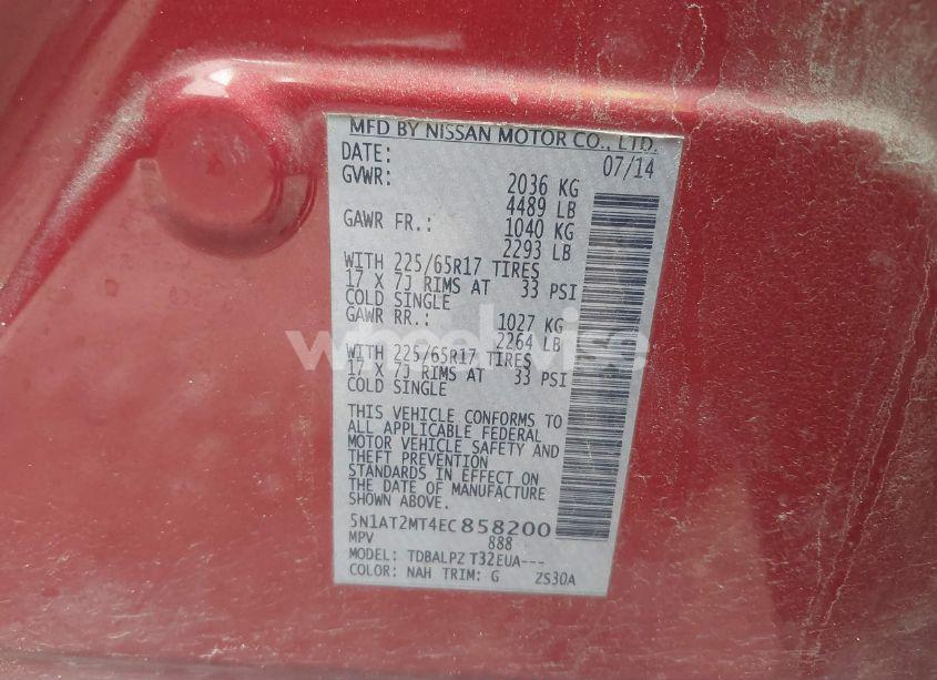 Photo 9 of 2014 Nissan Rogue S (VIN 5N1AT2MT4EC858200)