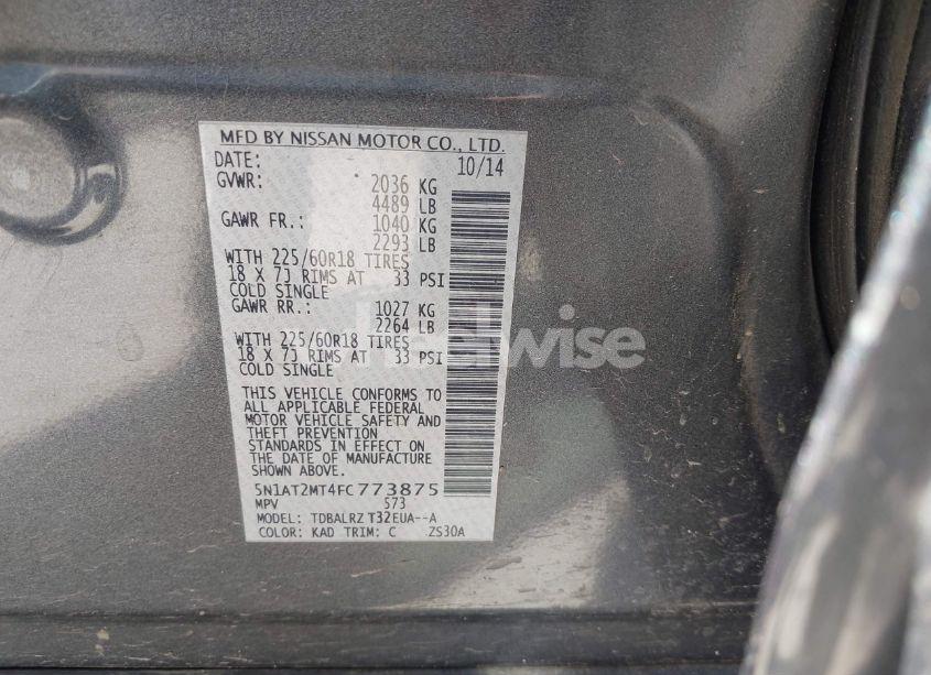 Photo 9 of 2015 Nissan Rogue SL (VIN 5N1AT2MT4FC773875)