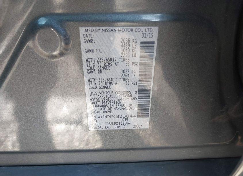 Photo 9 of 2015 Nissan Rogue S (VIN 5N1AT2MT4FC823044)